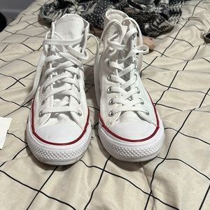 never worn white high top converse